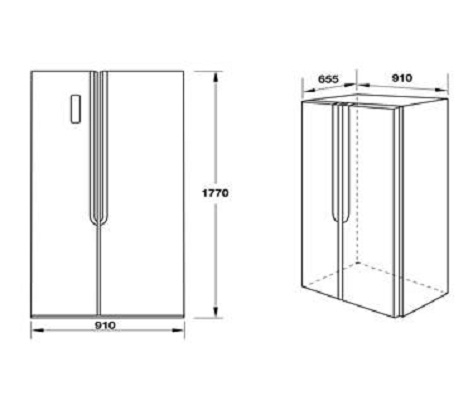 Tủ lạnh Hafele side by side HR-SBSID 562 lít MSP 534.14.020