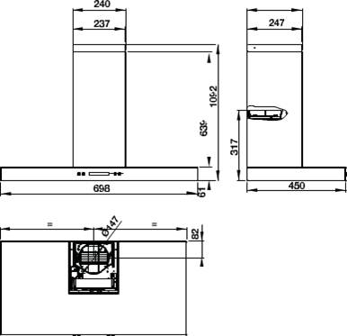 Máy hút mùi Hafele gắn tường W170C MSP 539.81.158