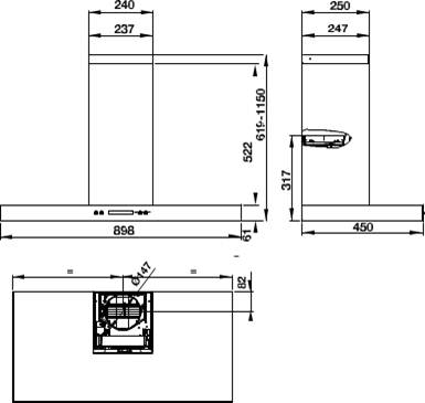 Máy hút mùi Hafele gắn tường W190B MSP 539.81.175