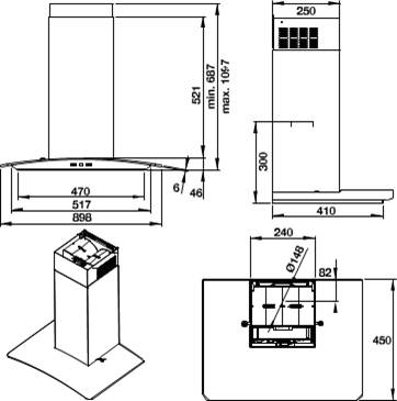 Máy hút mùi Hafele gắn tường WG90B MSP 539.81.185