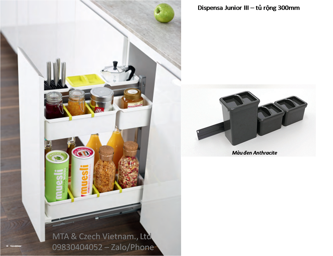 Bộ rỗ kéo phụ kiện tủ bếp cho tủ rộng 300mm  545.11.962