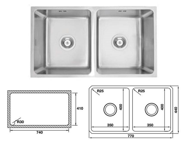 Chậu rửa bát Hafele Inox valerian HS-SD7744 MSP 567.23.020