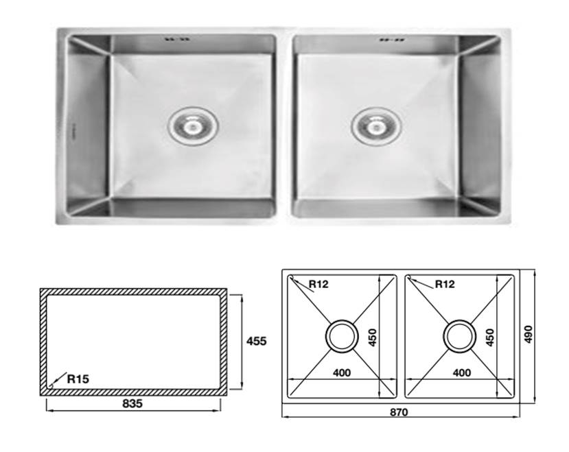 Chậu rửa bát Hafele Inox valerian HS-SD8749 MSP 567.23.050