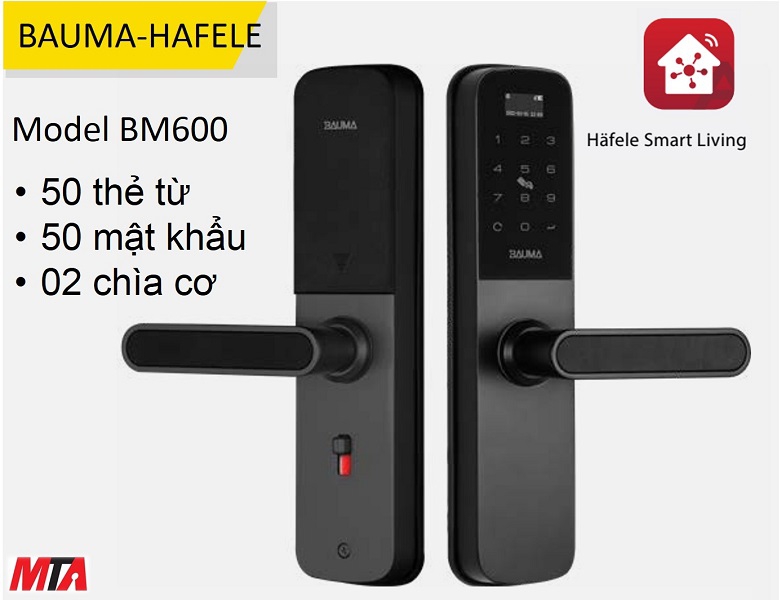 Khóa điện tử hafele Bauma BM600 MSP 912.20.393 thân lớn