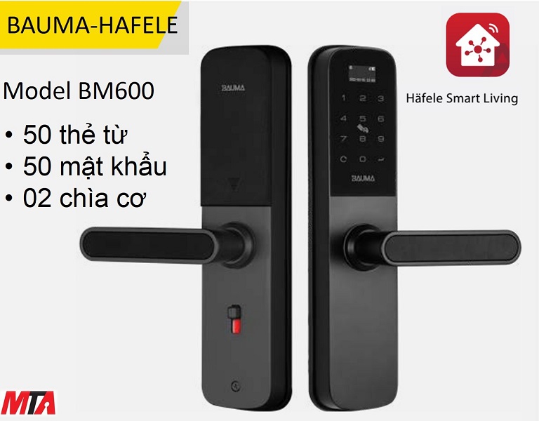 Khóa điện tử hafele Bauma BM600 MSP 912.20.394 thân nhỏ