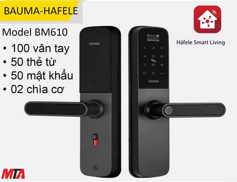 Khóa vân tay hafele Bauma BM610 MSP 912.20.391 thân lớn