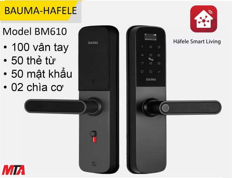 Khóa vân tay hafele Bauma BM610 MSP 912.20.392 thân nhỏ