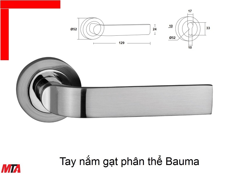 Phụ kiện cửa Bauma Hafele BM055 MSP 905.99.086 tay gạt phân thể