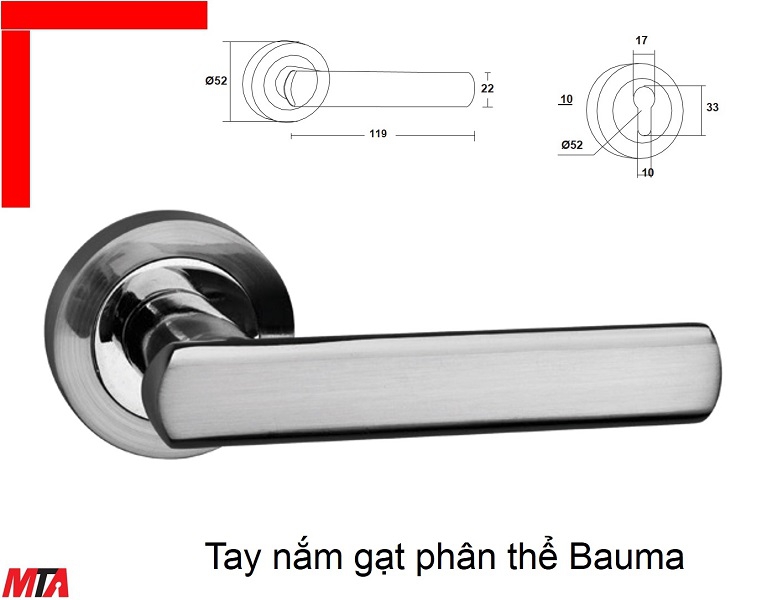 Phụ kiện cửa Bauma Hafele BM066 MSP 905.99.089 tay gạt phân thể