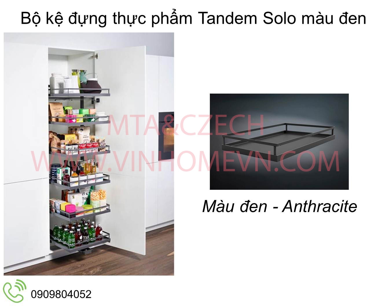 Kệ đứng thực phẩm Tandem Solo màu đen 5 khay MSP 549.77.494