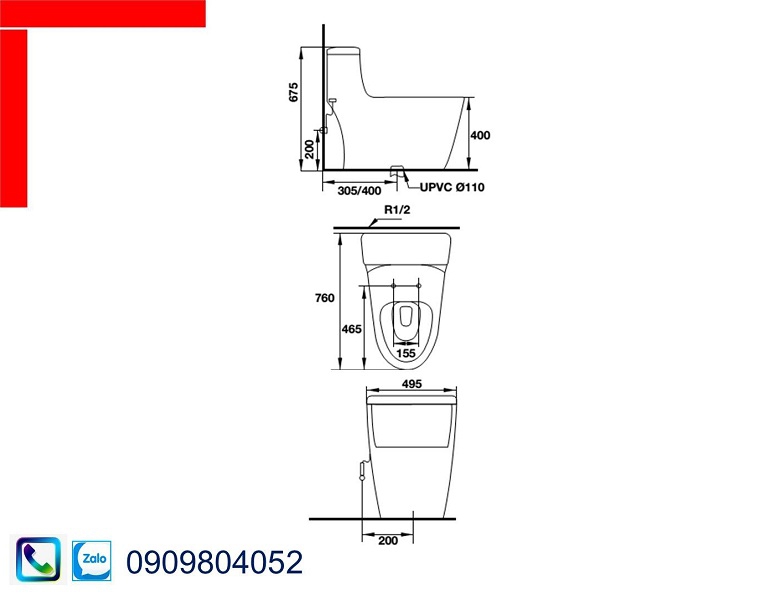 Bồn cầu một khối Iconic Hafele 588.79.401