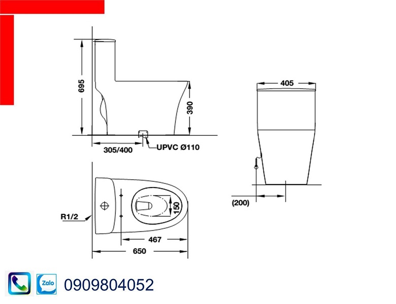 Bồn cầu một khối Sapporo Hafele 588.79.405