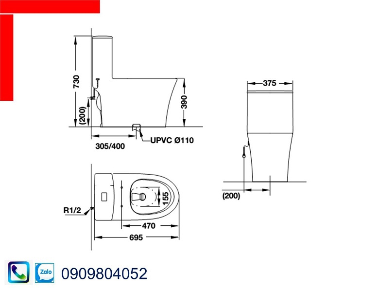 Bồn cầu một khối Sapporo Hafele 588.79.407
