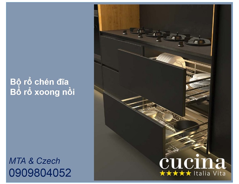 Kệ để chén đĩa Cucina Cappella 549.08.005 Inox 304 R.664xS.475xC.195mm