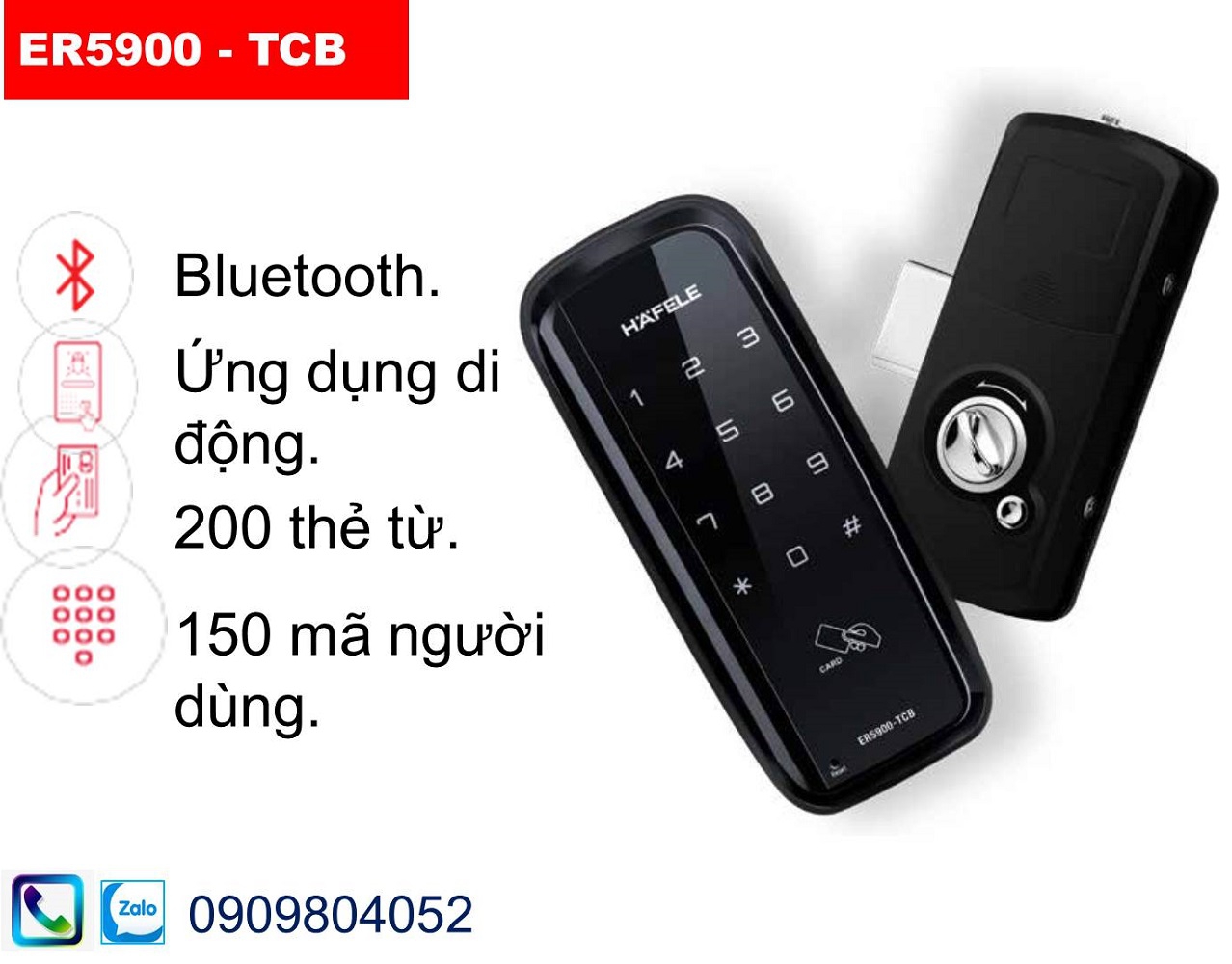 Khóa điện tử thông minh Hafele ER5900-TCB màu đen 912.05.656