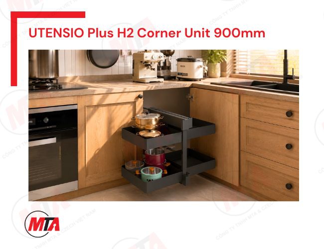 Kệ góc Hafele UTENSIO Plus H2 Corner Unit MSP 545.14.339 - Phụ kiện tủ dưới cho tủ bếp dưới rộng 900mm
