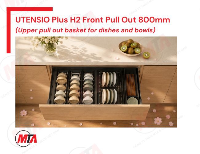 Rổ kéo cho bát đĩa Hafele UTENSIO Plus H2 545.14.309 - Phụ kiện tủ dưới 800mm