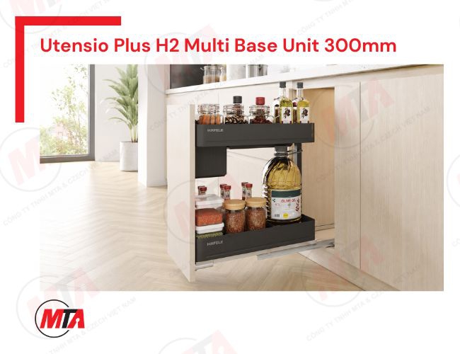 Kệ gia vị Hafele UTENSIO Plus H2 Multi 545.14.301 - Kệ kéo 2 tầng cho tủ bếp dưới rộng 300mm