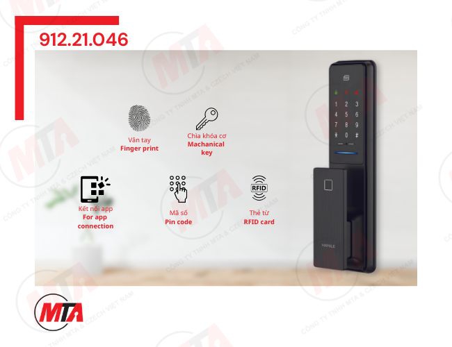 Khóa điện tử Hafele Cosmo MP2503B MSP 912.21.046 - Giải pháp khóa thông minh kết nối App cho cửa gỗ hiện đại