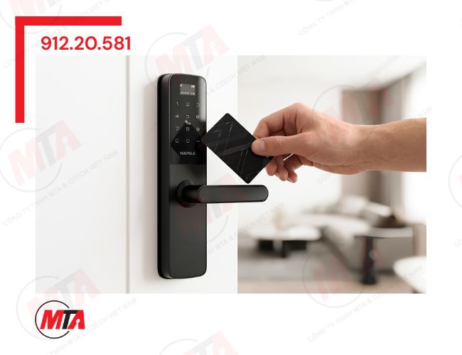 Khóa điện tử Hafele DL6000 MSP 912.20.581 - Giải pháp khóa thông minh kết nối App cho cửa gỗ hiện đại