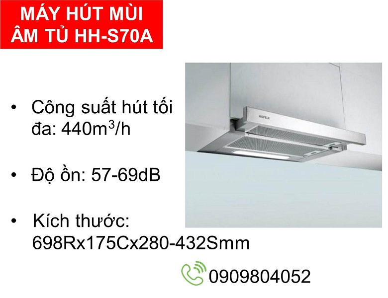 Máy hút mùi âm tủ Hafele HH-S70A 533.89.031