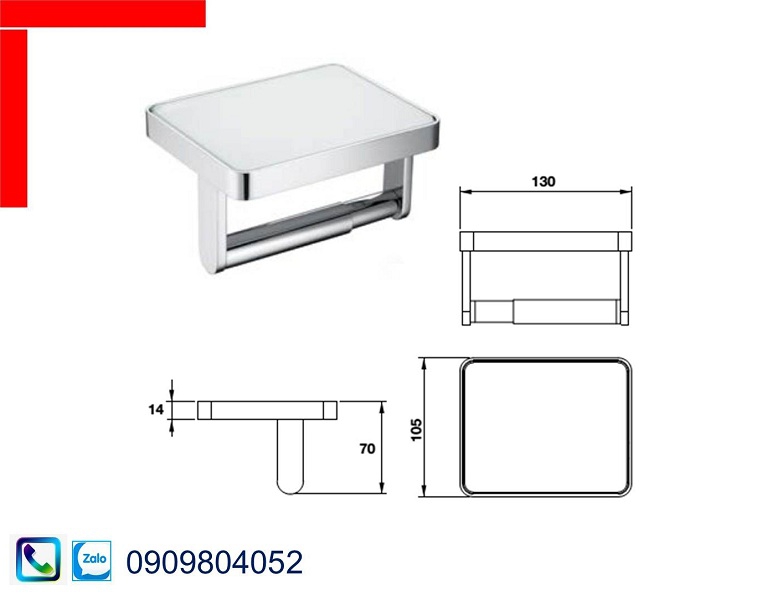 Gía treo giấy vệ sinh mặt kính trắng 495.80.231