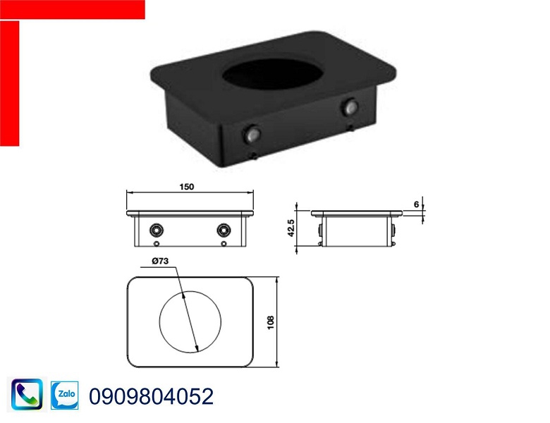 Kệ đựng ly kính đen Kobe 495.80.242