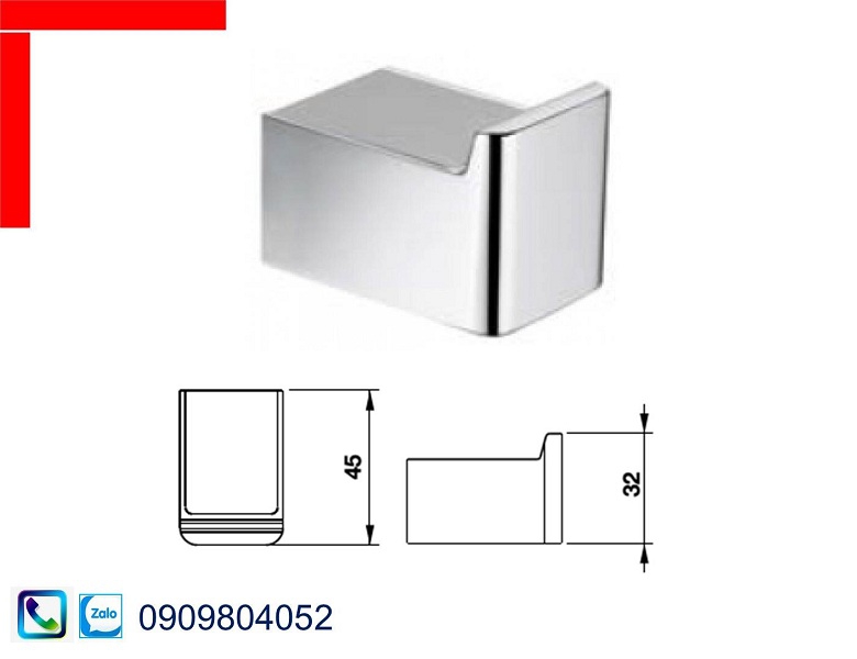 Móc treo khăn mặt kính trắng 495.80.232