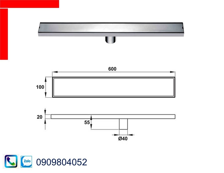 Phụ kiện nhà tắm Hafele 485.61.235 thoát sàn 600mm
