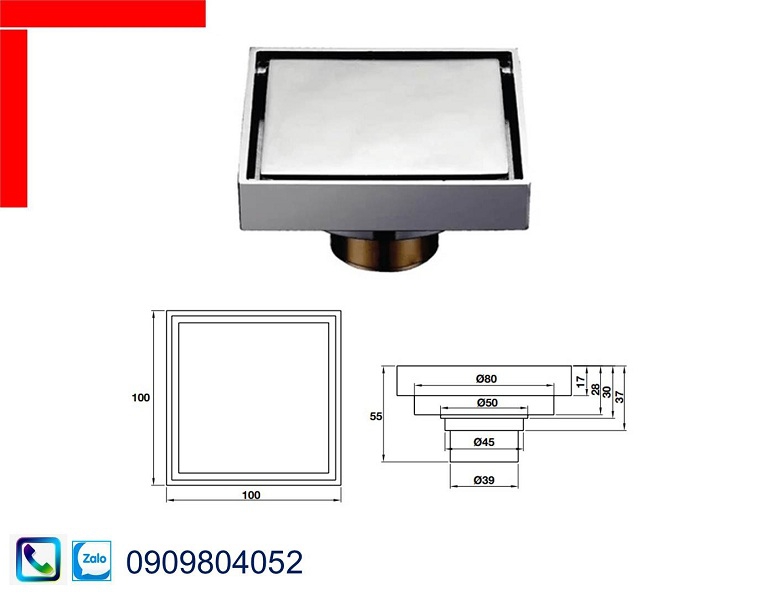 Phụ kiện nhà tắm Hafele 485.61.236 thoát sàn 100mm