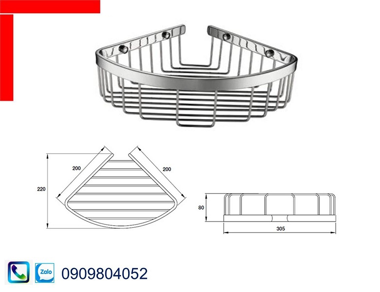 Phụ kiện nhà tắm Hafele 495.34.112 kệ góc màu chrome