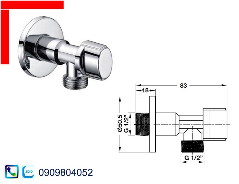 Phụ kiện nhà tắm Hafele 495.61.250 van khóa nước đơn