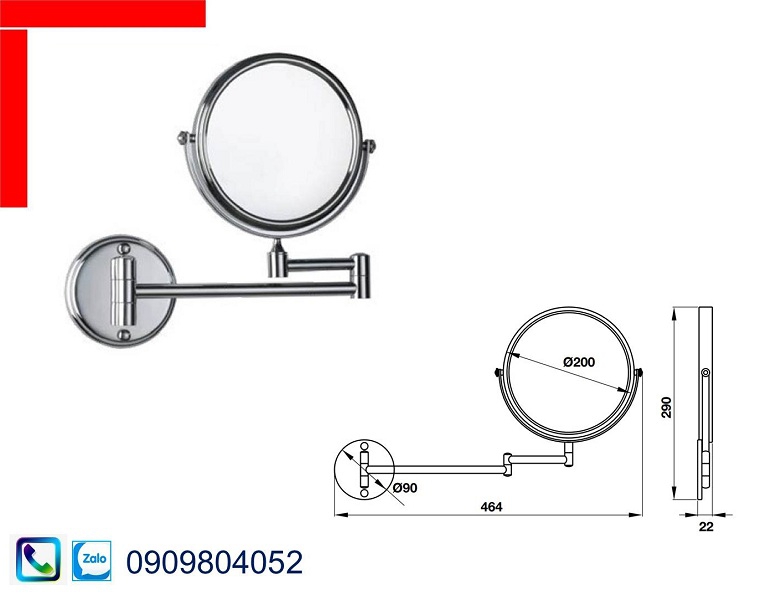 Phụ kiện nhà tắm Hafele 495.81.005 gương phóng đại