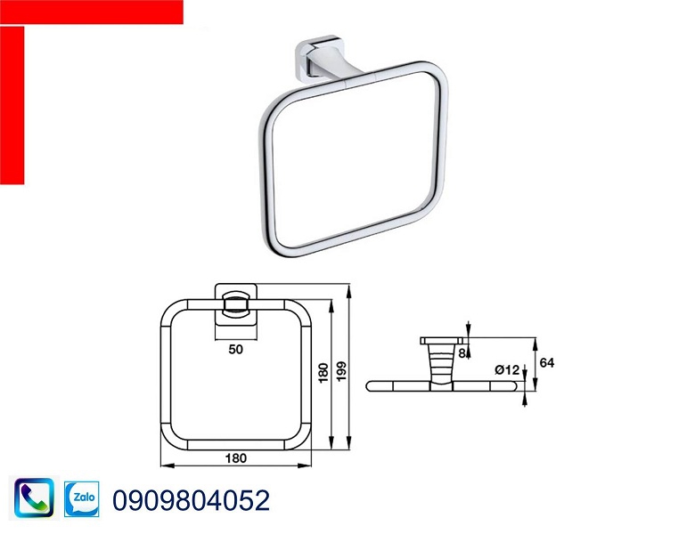 Phụ kiện nhà tắm Hafele Fortune 580.41.410 vòng treo khăn