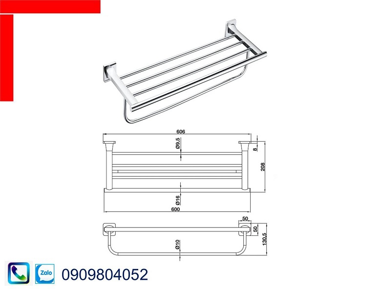 Phụ kiện nhà tắm Hafele Fortune 580.41.413 kệ để khăn tắm