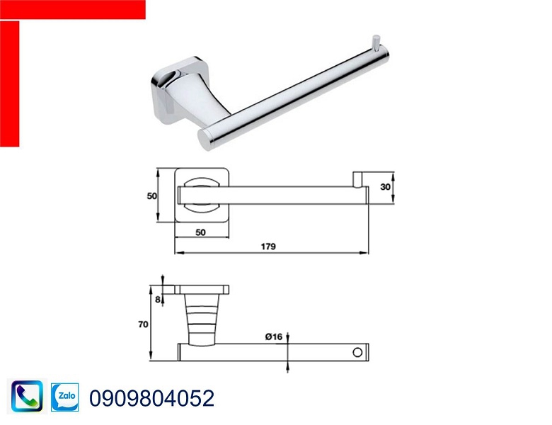 Phụ kiện nhà tắm Hafele Fortune 580.41.440 giá treo giấy vệ sinh