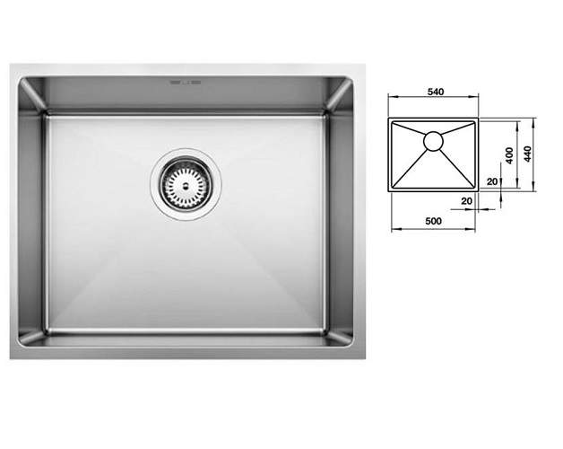 Châu rửa bát Inox blanco Quatrus R15 500-IU 570.27.159