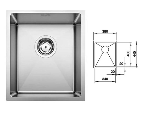 Châu rửa bát Inox blanco Quatrus R15 340-IU 570.27.149