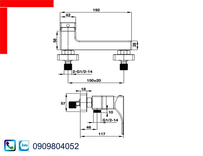 Vòi Lavabo Hafele 495.61.123 bộ trộn nối 1 đường nước Regal