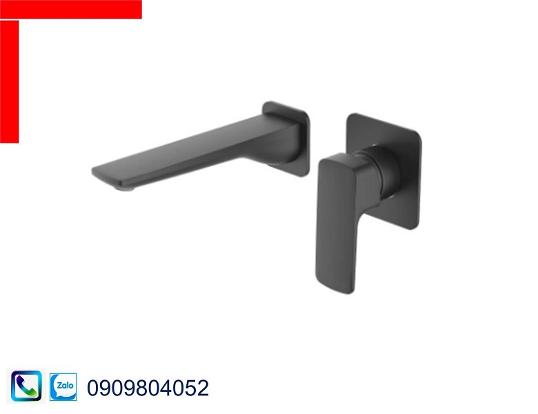 Vòi Lavabo Hafele 589.15.034 vòi trộn gắn tường Kobe màu đen chiều cao 250mm