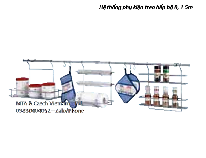 Phụ kiện nhà bếp hệ thống treo tường bộ B, 1.5 m 522.48.201
