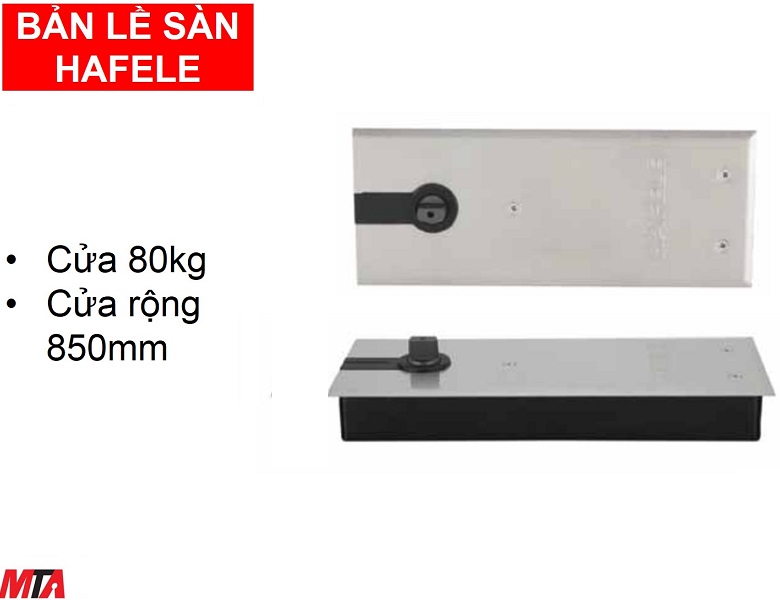 Bản lề sàn hafele 932.79.020 cửa nặng 80kg rộng 850mm