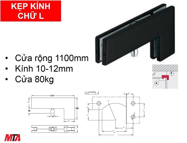 Kẹp kính chữ L Hafele 981.00.664 ...