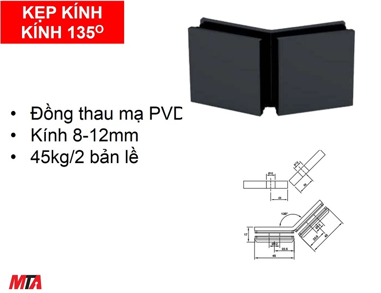 Kẹp kính kính 135 độ Hafele ...