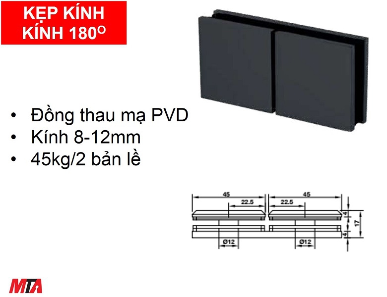 Kẹp kính kính 180 độ Hafele ...