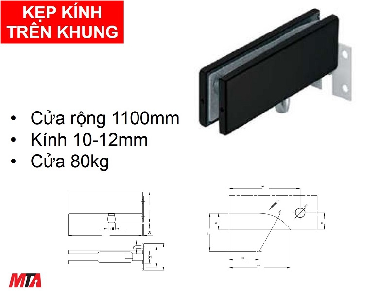 Kẹp kính trên khung Hafele 981.00.667 ...