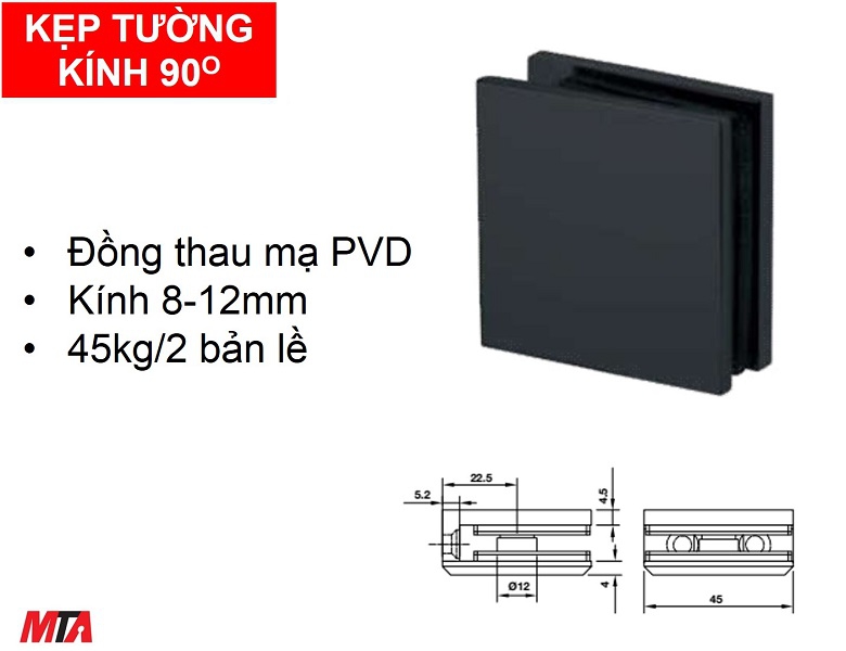 Kẹp tường kính 90 độ Hafele ...