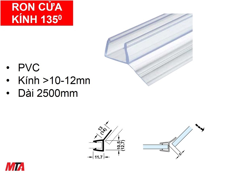 Ron cửa kính 135 độ Hafele 950.50.007 kính dày 11-12mm