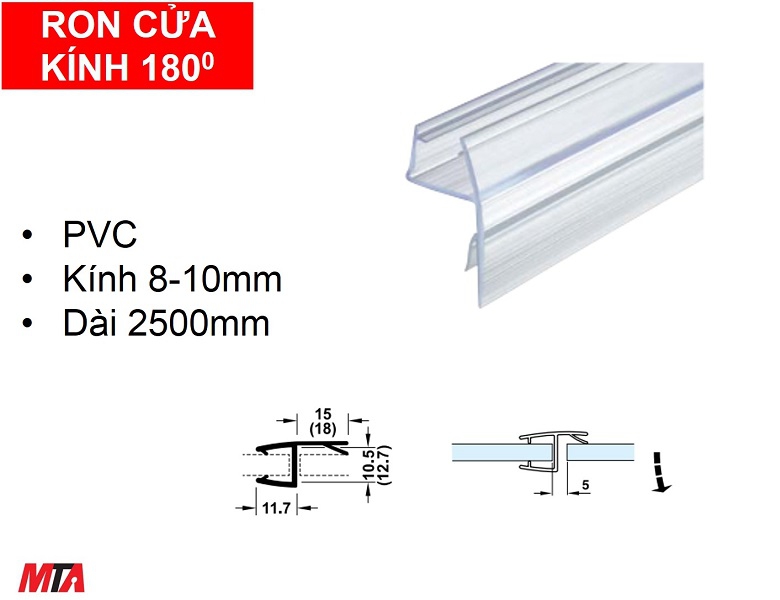 Ron cửa kính 180 độ Hafele 950.50.000 kính dày 8-10mm