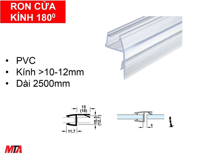 Ron cửa kính 180 độ Hafele 950.50.001 kính dày 11-12mm